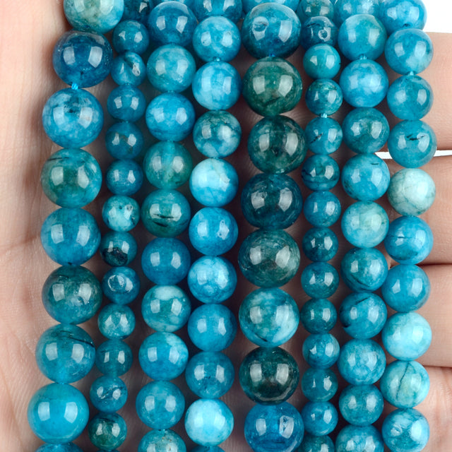 Natural Stone Beads 4-10mm Aquamarines Lava Opal Rose Quartzs Tiger Eye Moonstone Round Beads for Jewelry Making Diy Bracelet
