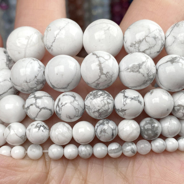 4mm-10mm Natural Stone Beads Howlite Tiger Eye DZI Agates Aquamarines Jades Round Beads for Jewelry Making Diy Bracelet Necklace