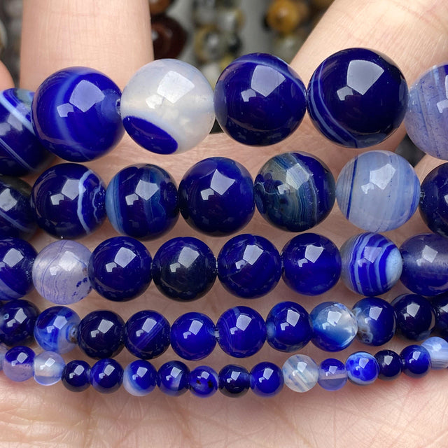 4mm-10mm Natural Stone Beads Howlite Tiger Eye DZI Agates Aquamarines Jades Round Beads for Jewelry Making Diy Bracelet Necklace