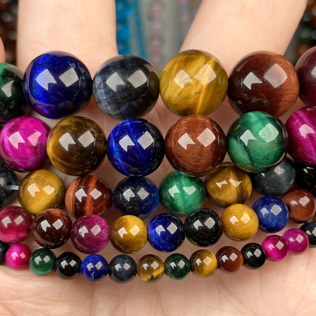 4mm-10mm Natural Stone Beads Howlite Tiger Eye DZI Agates Aquamarines Jades Round Beads for Jewelry Making Diy Bracelet Necklace