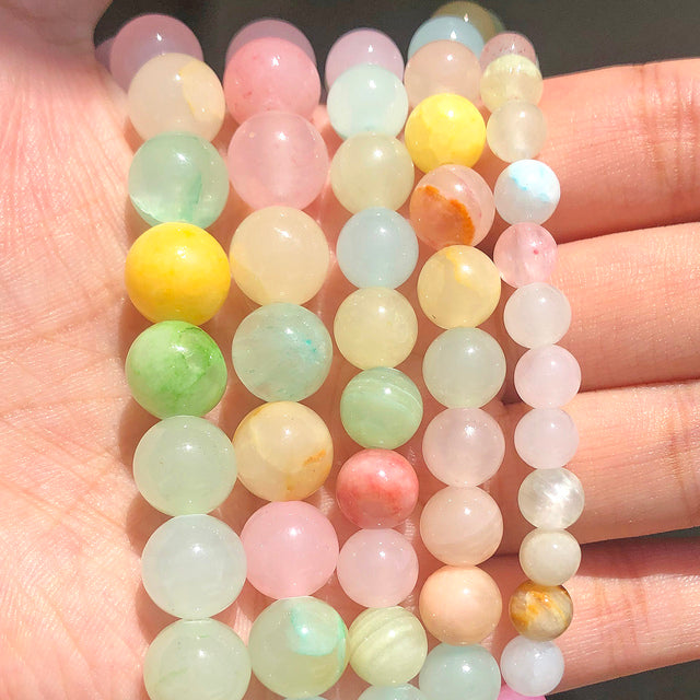 Wholesale Jades Chalcedony Beads Natural Stone Bedas for Jewelry Making Loose Spacer Round Beads DIY Necklace Bracelet 15inch