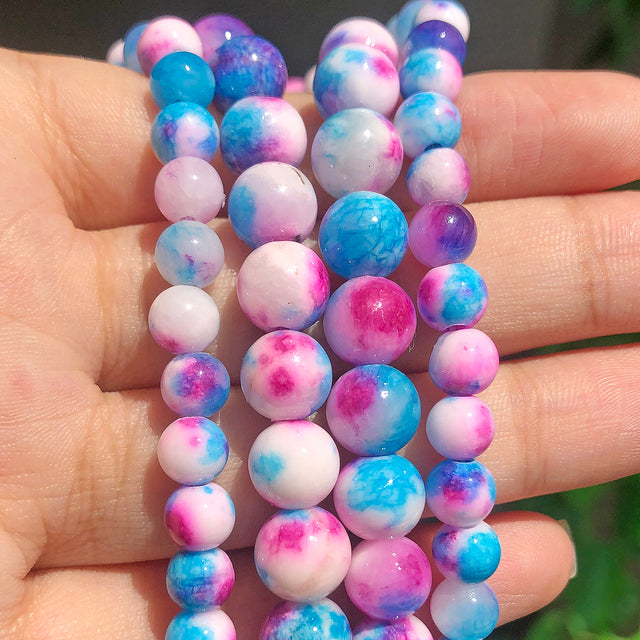 Wholesale Jades Chalcedony Beads Natural Stone Bedas for Jewelry Making Loose Spacer Round Beads DIY Necklace Bracelet 15inch