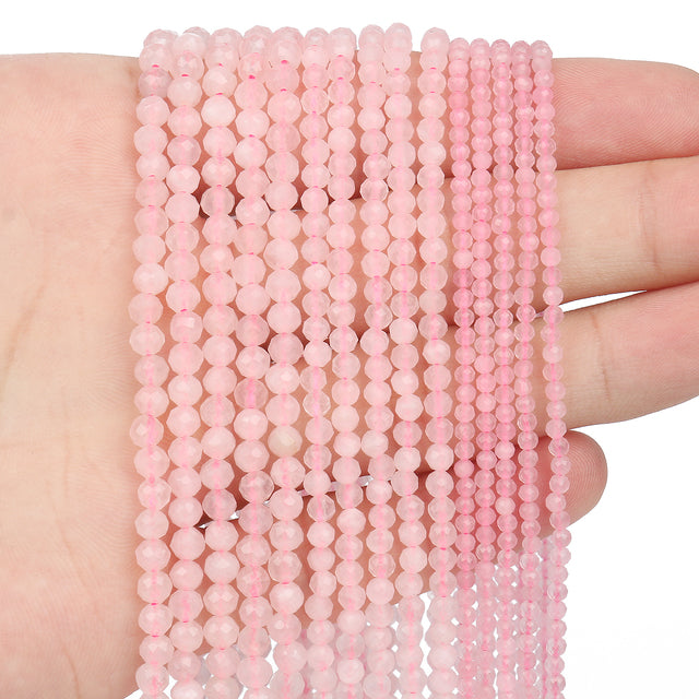 Natural Lapis Lazuli Bead Faceted Blue Stone Round Loose DIY Beads for Jewelry Making Handmade Bracelet 15inch 2/3/4mm