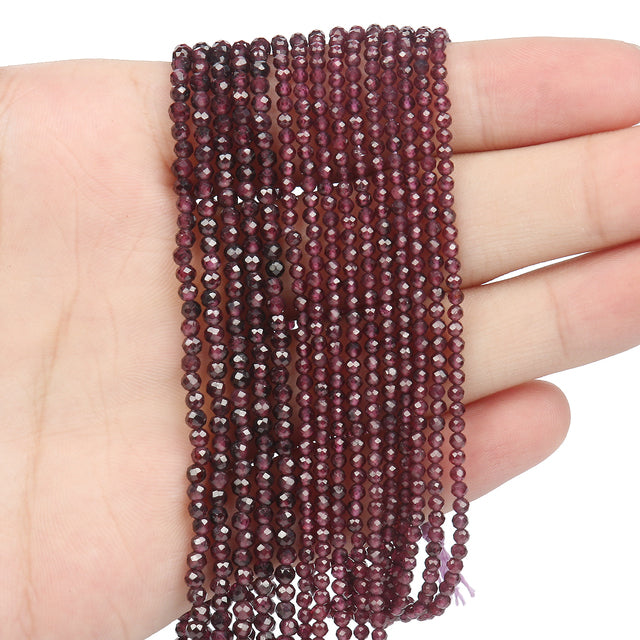 Natural Lapis Lazuli Bead Faceted Blue Stone Round Loose DIY Beads for Jewelry Making Handmade Bracelet 15inch 2/3/4mm
