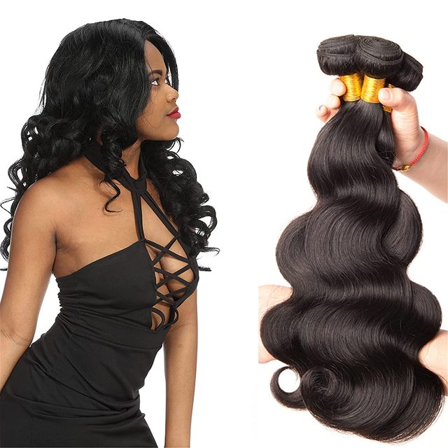 Natural Body Wave Human Hair Bundles For Women Unprocessed Brazilian Hair Wave Bundles With Lace Closure Wavy Hair Extensions