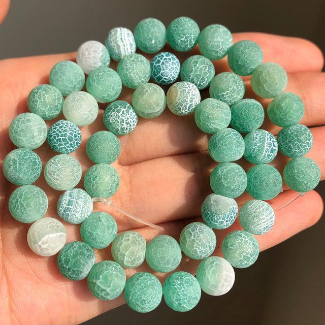 Natural Matte Stone Beads Dull Polish Pink Zebra Jaspers Agates Howlite Jades Mineral Beads for Jewelry Making DIY Bracelet 15''