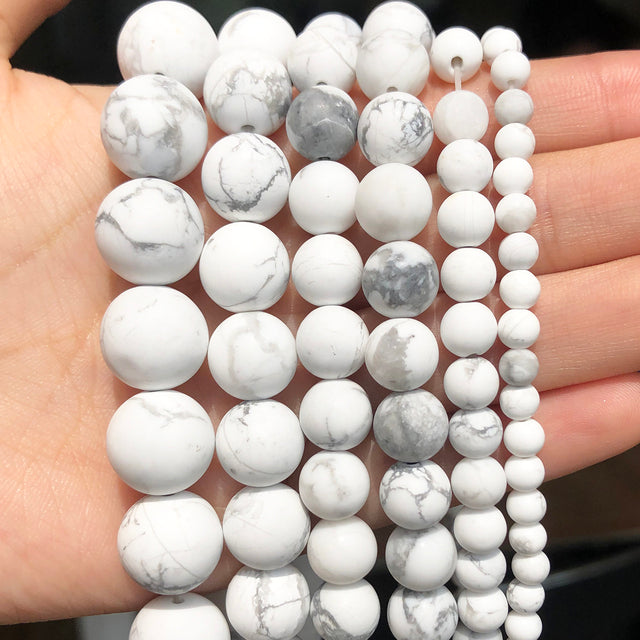 Natural Matte Stone Beads Dull Polish Pink Zebra Jaspers Agates Howlite Jades Mineral Beads for Jewelry Making DIY Bracelet 15''
