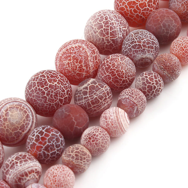 Natural Matte Stone Beads Dull Polish Pink Zebra Jaspers Agates Howlite Jades Mineral Beads for Jewelry Making DIY Bracelet 15''