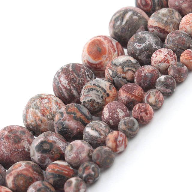 Natural Matte Stone Beads Dull Polish Pink Zebra Jaspers Agates Howlite Jades Mineral Beads for Jewelry Making DIY Bracelet 15''