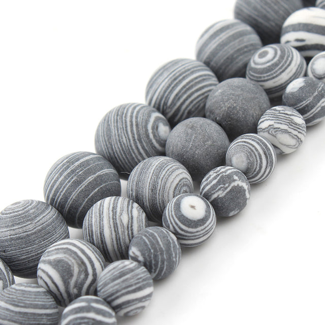 Natural Matte Stone Beads Dull Polish Pink Zebra Jaspers Agates Howlite Jades Mineral Beads for Jewelry Making DIY Bracelet 15''
