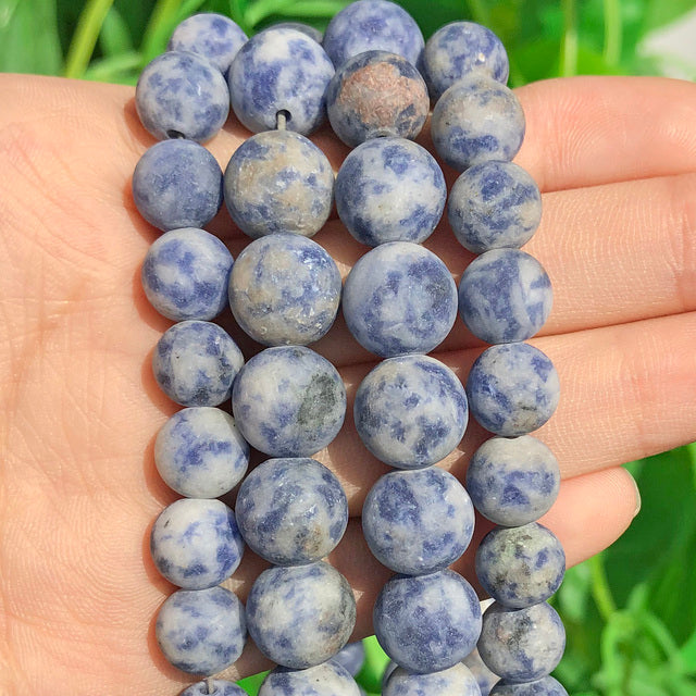 Natural Matte Stone Beads Dull Polish Pink Zebra Jaspers Agates Howlite Jades Mineral Beads for Jewelry Making DIY Bracelet 15''