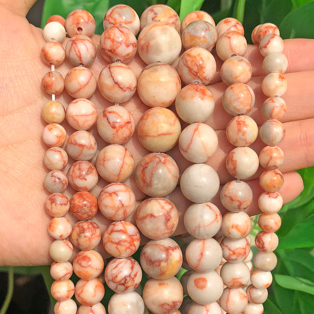 Natural Matte Stone Beads Dull Polish Pink Zebra Jaspers Agates Howlite Jades Mineral Beads for Jewelry Making DIY Bracelet 15''