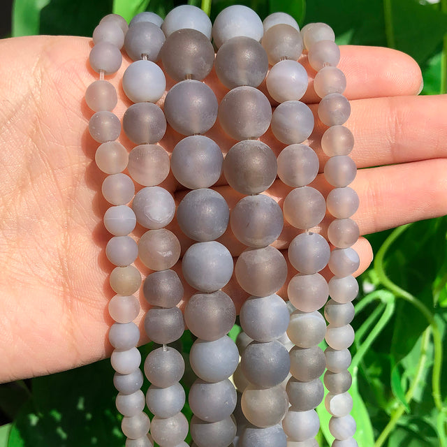 Natural Matte Stone Beads Dull Polish Pink Zebra Jaspers Agates Howlite Jades Mineral Beads for Jewelry Making DIY Bracelet 15''