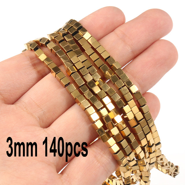 Retention Color AAA+ Gold Plated Hematite Beads Natural Stone Irregular Geometric Beads For Jewelry Making Diy Bracelet
