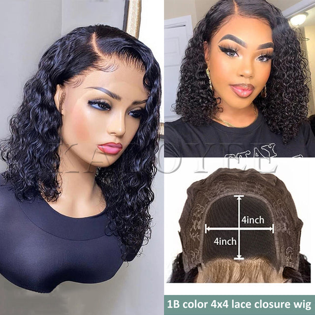 Short Curly Honey Blonde Bob Wig Lace Front Human Hair Wigs For Women #27 Color Brazilian Kinky Curly Lace Closure Frontal Wigs