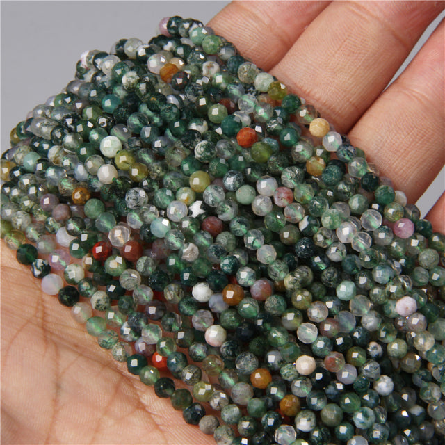 Natural Stone Faceted Small 2 3 4 mm Beads Pink Opal Morgan Loose Spacer Quartz Crystal Beads Jewelry Making Necklace Bracelets
