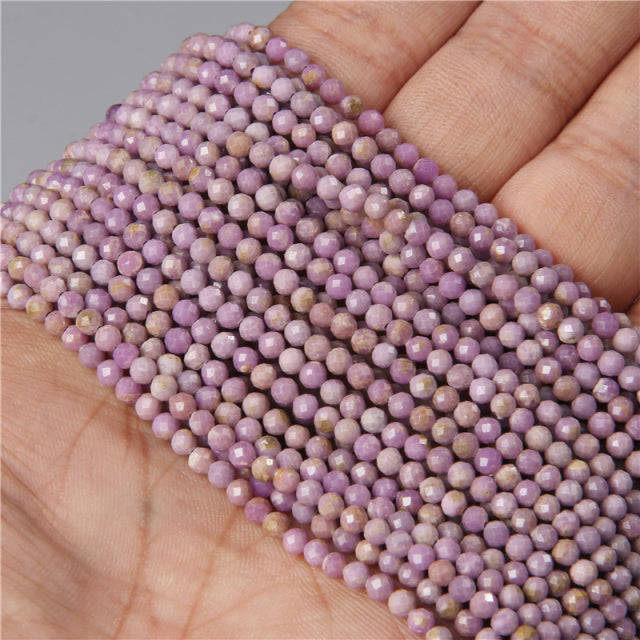 Natural Stone Faceted Small 2 3 4 mm Beads Pink Opal Morgan Loose Spacer Quartz Crystal Beads Jewelry Making Necklace Bracelets