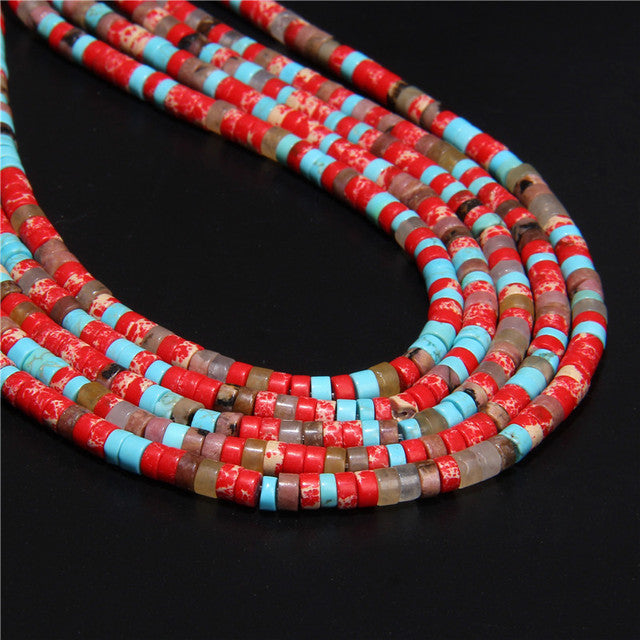 Natural Turquoises Stone Bead Blue Rondelle Cube Shape Loose Spacer Beads For Jewelry Making DIY Necklace Bracelets Accessories