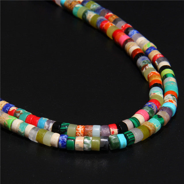Natural Turquoises Stone Bead Blue Rondelle Cube Shape Loose Spacer Beads For Jewelry Making DIY Necklace Bracelets Accessories
