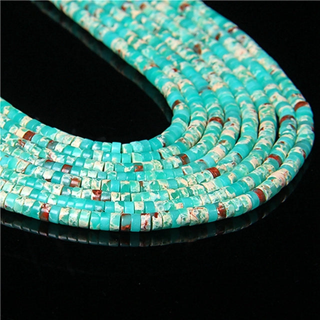 Natural Turquoises Stone Bead Blue Rondelle Cube Shape Loose Spacer Beads For Jewelry Making DIY Necklace Bracelets Accessories