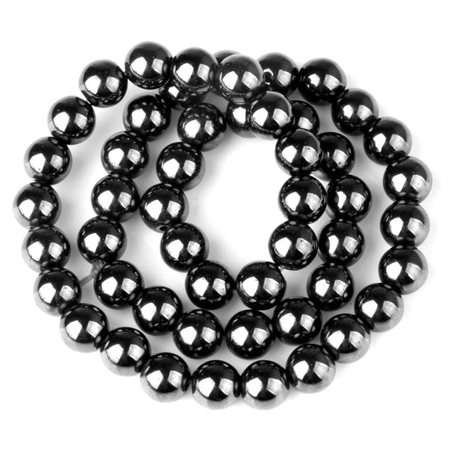 Natural Stone Black Hematite Beads Round Loose 2 3 4 6 8 10 12 MM 15.5"- Per Strand Pick Size DIY For Jewelry Making Accessories