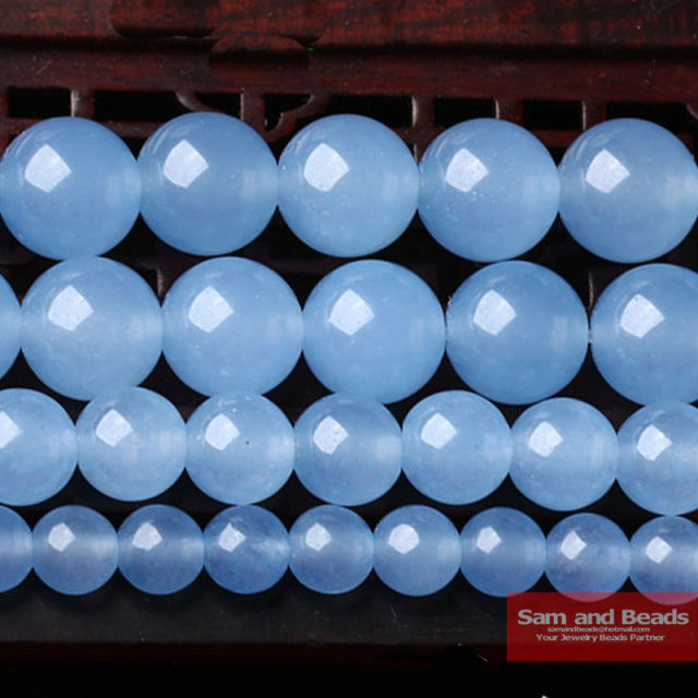 Free Shipping Smooth Natural Stone Blue Turquoises Round Loose Beads 15" Strand 4 6 8 10 12 MM Pick Size For Jewelry Making BTB2