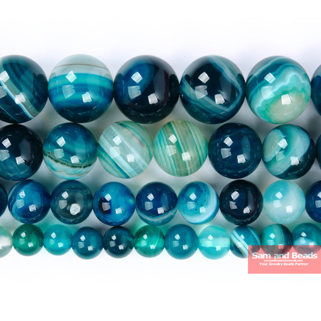 Free Shipping Smooth Natural Stone Blue Turquoises Round Loose Beads 15" Strand 4 6 8 10 12 MM Pick Size For Jewelry Making BTB2