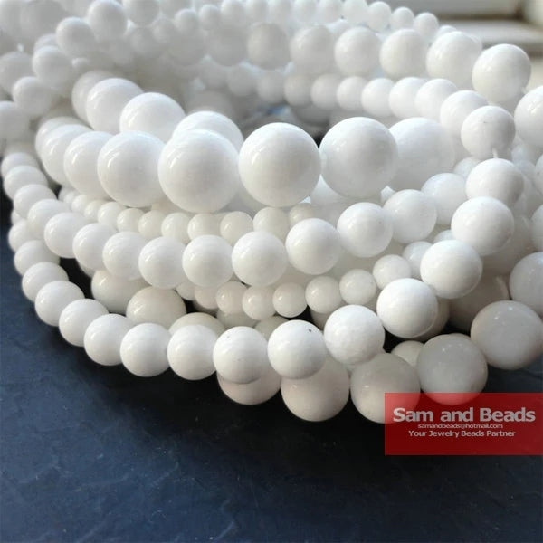 Free Shipping Smooth Natural Stone Blue Turquoises Round Loose Beads 15" Strand 4 6 8 10 12 MM Pick Size For Jewelry Making BTB2