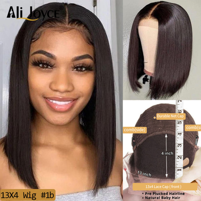 Straight Bob Wig 13X4 Lace Front Wigs For Black Women Highlight Wigs Remy Hair Brazilian Colored Short Bob Ombre Human Hair Wigs