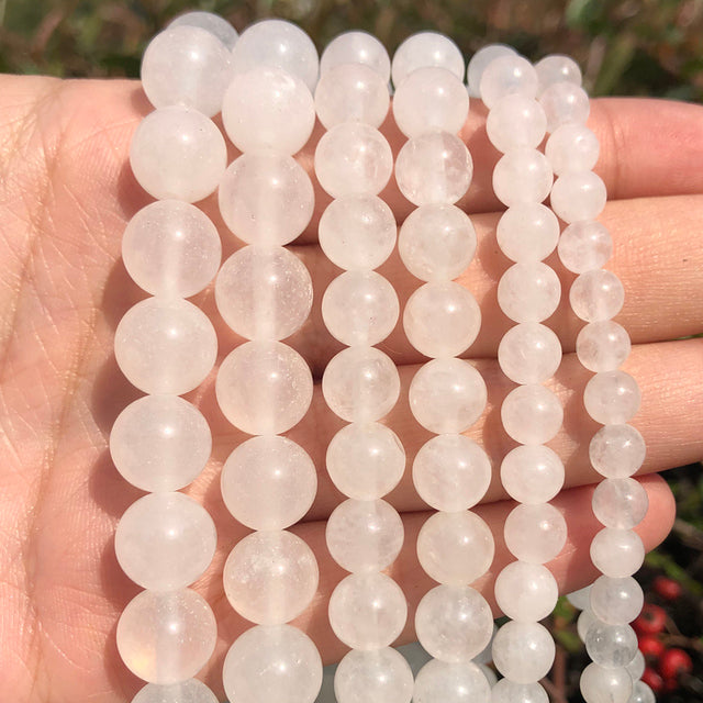 Natural Stone White Black Dull Polish Matte Onyx Agates Smooth Round Beads for Jewelry Making DIY Bracelet 15" Strand 4-12mm