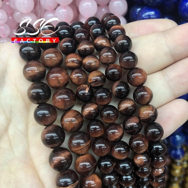5A Quality Natural Stone Blue Tiger Eye Beads Round Loose Beads 6 8 10 12mm For Jewelry Making DIY Charm Bracelet 15" Wholesale