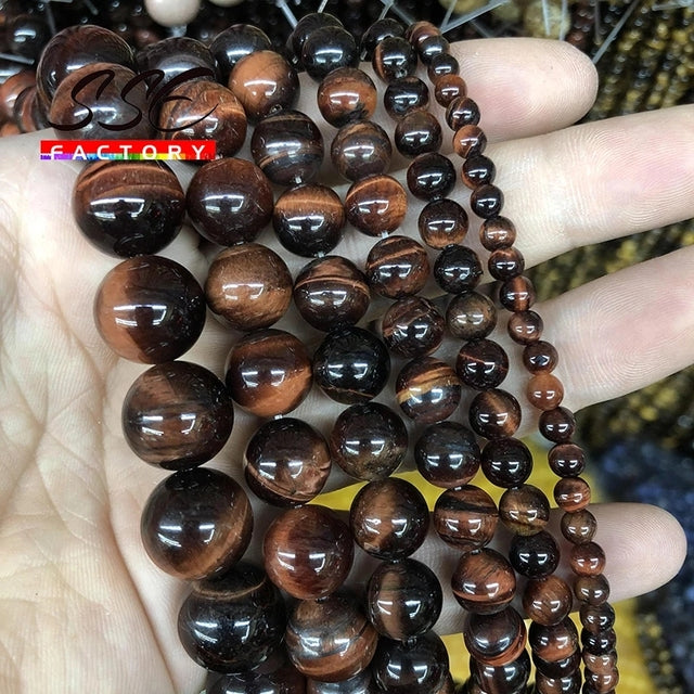 5A Quality Natural Stone Blue Tiger Eye Beads Round Loose Beads 6 8 10 12mm For Jewelry Making DIY Charm Bracelet 15" Wholesale