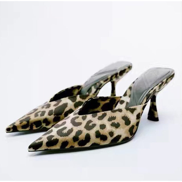 Tino Kino Sexy Rhinestones Sandals Women Leopard Thin High Heels Ladies Pumps Ankle Strap Female 2022 Summer New Party Shoes