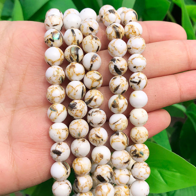 Natural Stone White Black Dull Polish Matte Onyx Agates Smooth Round Beads for Jewelry Making DIY Bracelet 15" Strand 4-12mm