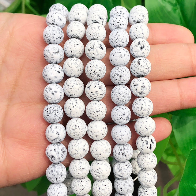Natural Stone White Black Dull Polish Matte Onyx Agates Smooth Round Beads for Jewelry Making DIY Bracelet 15" Strand 4-12mm