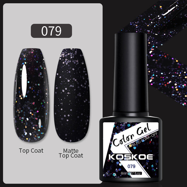 KOSKOE Nail Gel Polish Spring Summer Color Varnishes Glitter Sequins Soak Off Semi Permanant UV LED Nail Art Hybrid Lacquers