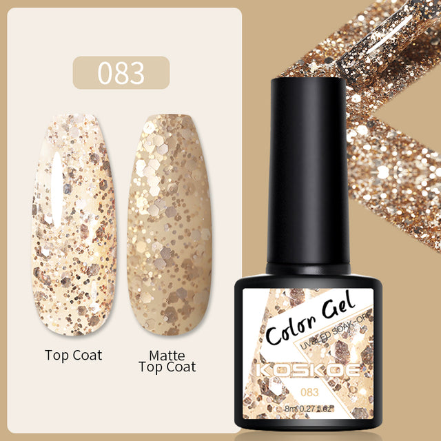 KOSKOE Nail Gel Polish Spring Summer Color Varnishes Glitter Sequins Soak Off Semi Permanant UV LED Nail Art Hybrid Lacquers