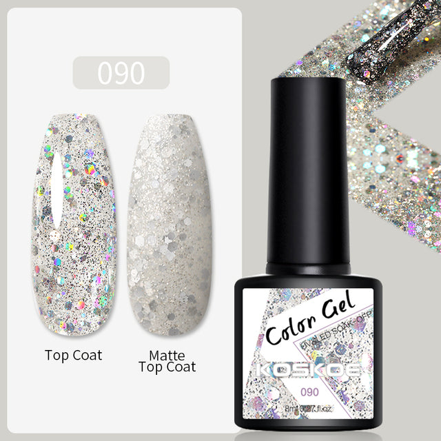 KOSKOE Nail Gel Polish Spring Summer Color Varnishes Glitter Sequins Soak Off Semi Permanant UV LED Nail Art Hybrid Lacquers