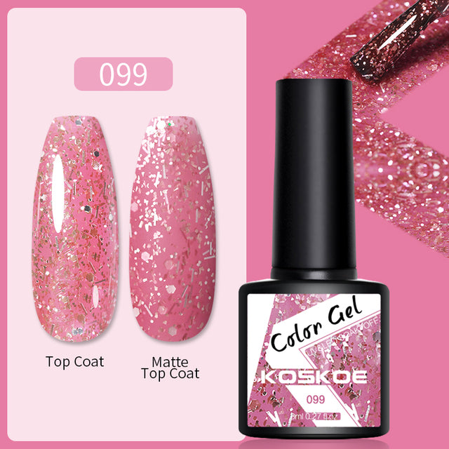KOSKOE Nail Gel Polish Spring Summer Color Varnishes Glitter Sequins Soak Off Semi Permanant UV LED Nail Art Hybrid Lacquers