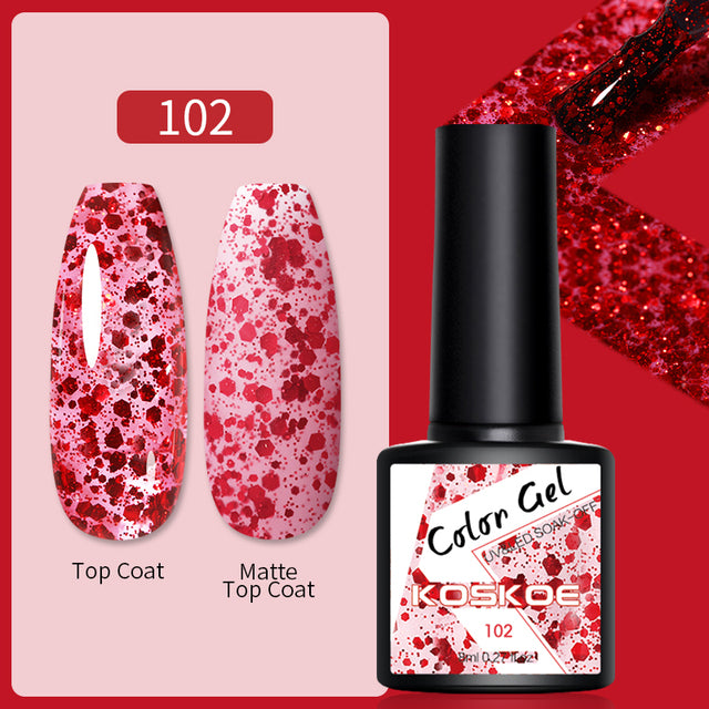 KOSKOE Nail Gel Polish Spring Summer Color Varnishes Glitter Sequins Soak Off Semi Permanant UV LED Nail Art Hybrid Lacquers