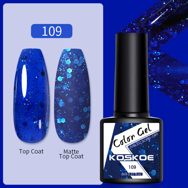 KOSKOE Nail Gel Polish Spring Summer Color Varnishes Glitter Sequins Soak Off Semi Permanant UV LED Nail Art Hybrid Lacquers