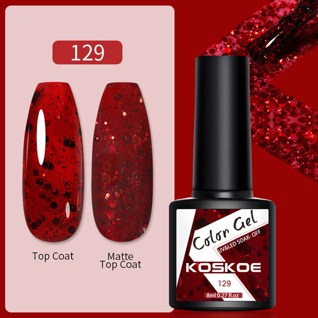 KOSKOE Nail Gel Polish Spring Summer Color Varnishes Glitter Sequins Soak Off Semi Permanant UV LED Nail Art Hybrid Lacquers