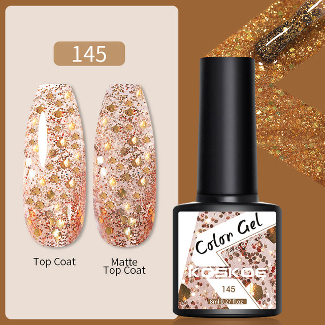 KOSKOE Nail Gel Polish Spring Summer Color Varnishes Glitter Sequins Soak Off Semi Permanant UV LED Nail Art Hybrid Lacquers