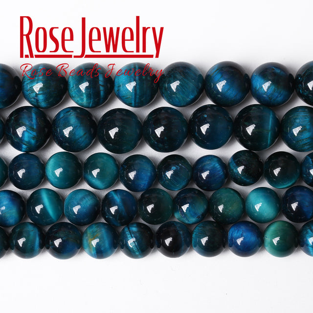 Natural Stone AAAAA Quality Blue Tiger Eye Agates Round Loose Beads 15" 4 6 8 10 12 14 MM Pick Size For Jewelry Making