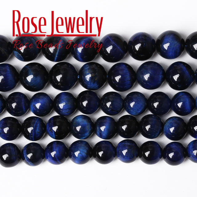 Natural Stone AAAAA Quality Blue Tiger Eye Agates Round Loose Beads 15" 4 6 8 10 12 14 MM Pick Size For Jewelry Making