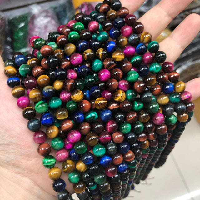 Natural Stone AAAAA Quality Blue Tiger Eye Agates Round Loose Beads 15" 4 6 8 10 12 14 MM Pick Size For Jewelry Making