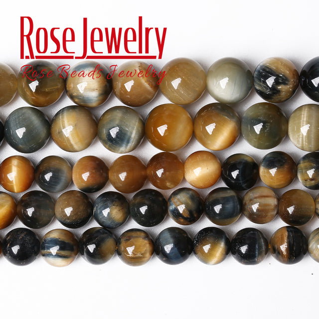 Natural Stone AAAAA Quality Blue Tiger Eye Agates Round Loose Beads 15" 4 6 8 10 12 14 MM Pick Size For Jewelry Making