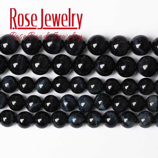 Natural Stone AAAAA Quality Blue Tiger Eye Agates Round Loose Beads 15" 4 6 8 10 12 14 MM Pick Size For Jewelry Making