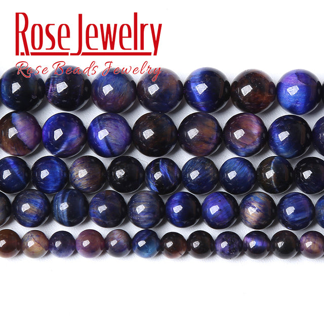 Natural Stone AAAAA Quality Blue Tiger Eye Agates Round Loose Beads 15" 4 6 8 10 12 14 MM Pick Size For Jewelry Making