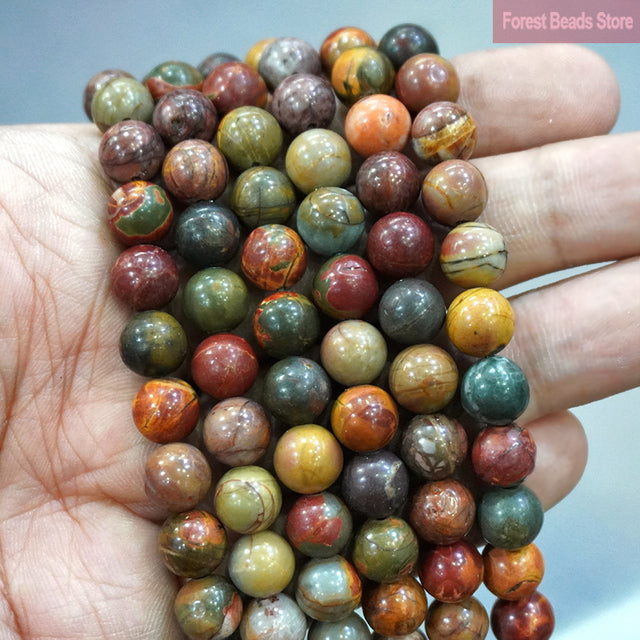 Natural Multicolor Blue Tiger Eye Stone Diy Charm Bracelet Earrings Loose Round Beads for Jewelry Making 15" Strand 6/8/10MM